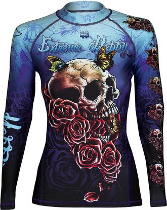 OEM Camiseta De Manga Larga Para Mujer Con Estampado De Calavera, Talla 2l, Color Azul