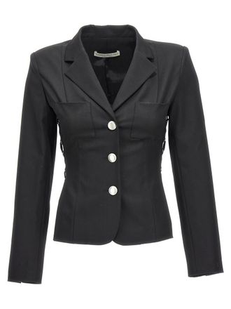 Alessandra Rich Single Breast Lace-Up Blazer Jacket