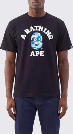A Bathing Ape T-shirt in jersey di cotone con logo a contrasto sul petto