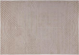 vidaXL Alfombra Para Interiores Y Exteriores Palmeras Beige Poli&eacute;ster Vidaxl