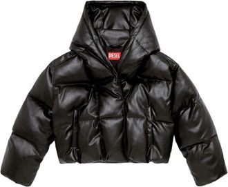 Diesel W-illey Hooded Puffer Jacket - Dames - Winterjassen - Zwart - 2XS - Jassen