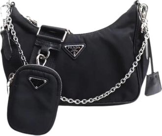 Prada Pre-owned Shoulder Bags, female, Black, Size: ONE SIZE Pre-owned Vintage Pouch Shoulder Bag