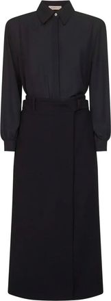 Blanca Vita Abito con colletto a camicia - Nero