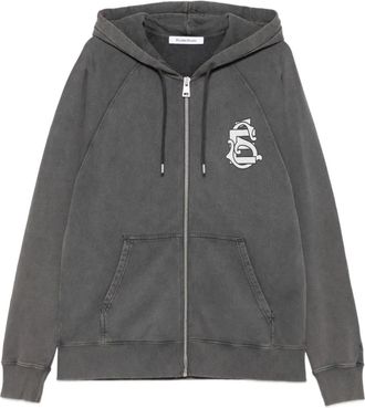 Études Studio logo-print zip-up hoodie - Grey
