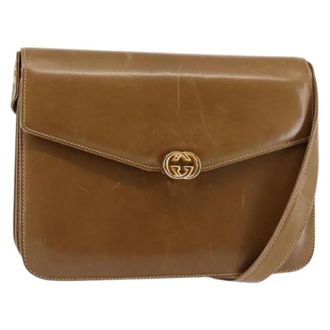 Gucci Pre-owned Vintage Schoudertas - Dames - Vintage Schoudertas - Bruin - ONE Size - Leer - Vintage