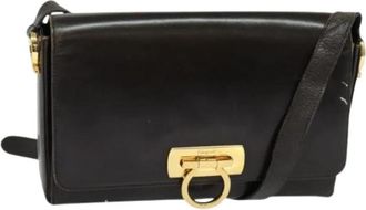 Ferragamo Tweedehands leren schoudertassen - Dames - Vintage Schoudertas - Bruin - ONE Size - Leer - Vintage