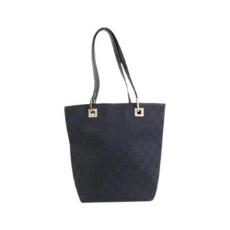 Gucci Pre-owned Tote Bags, female, Blue, Size: ONE SIZE Pre-owned GG Canvas Shoulder Bag