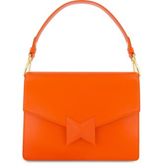 Mac Duggal Classic Leather Medium Size Shoulder Bag in Sunset at Nordstrom