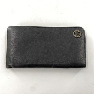 Gucci Black Leather Long Wallet (Bi-Fold) (Pre-Owned)
