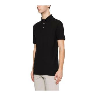 Zanone Polo de manga corta con botones - Tops - Hombre - Negro - M