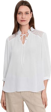 NYDJ Lorelei Blouse Womens Clothing Optic White : XL (US 16-18), Polyester