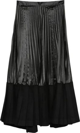 Junya Watanabe Falda plisada con paneles - Skirts - Mujer - Negro - S