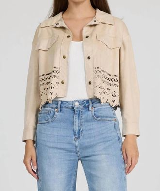 Dear John Denim Faux Suede Retta Jacket In Bone