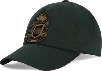 Dolce & Gabbana crest-appliqué baseball cap - men - Cotton/Elastane/Viscose - 57 - Green