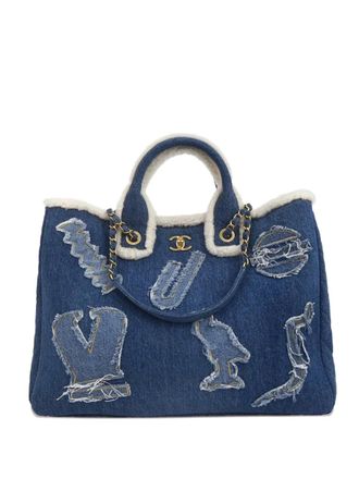 Chanel 2019 medium Deauville tote bag - women - Denim/Wool - One Size - Blue