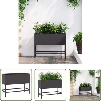vidaXL Fioriera in acciaio - Vaso da Giardino Rialzato Nero 60 x 26 x 45 cm Acciaio