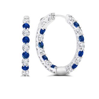 MAX + STONE Sterling Silver Inside Out Gemstone Vault Lock Earring