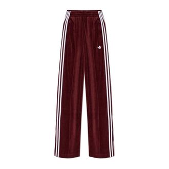 adidas Velours Trainingsbroek met Plooi - Dames - Sweatpants - Rood - M - Katoen - Broeken