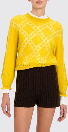 Twinset Maglia girocollo in misto lana con lavorazione traforata