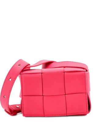 Bottega Veneta Borsa a tracolla Candy Cassette in pelle con motivo Maxi Intrecciato - Rosa