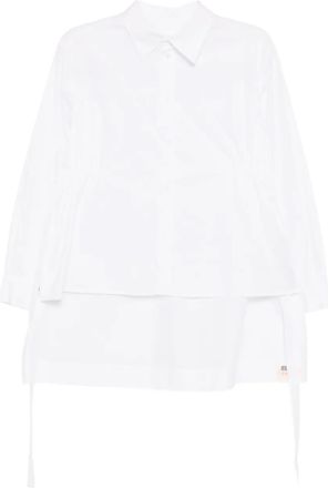 Yohji Yamamoto waist-gathered shirt - women - Cotton - 2 - White