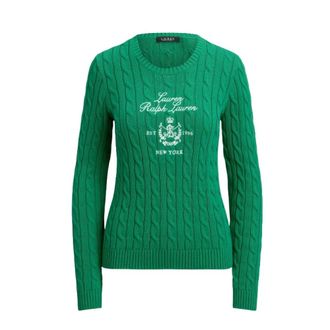 Ralph Lauren Round-neck Knitwear, female, Green, Size: M Rinett Knit Jumper