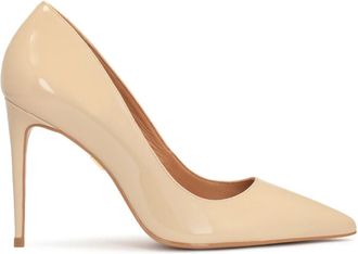 Kazar Gelakte minimalistische pumps. Dit product valt groot uit. - Dames - Pumps - Beige - 36 EU - Leer - Schoenen