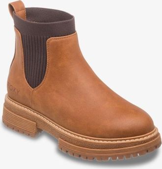 Roxy Chelseaboots ROXY JEYNA, Damen, Gr. 39, braun, chocolate, Synthetik, Schuhe Chelseaboots, Ankleboots, Schlupfboots, Stiefelette, wasserabweisend