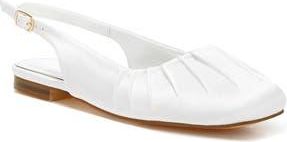 Rag & Co. Cheeni Satin Slingback Flat in White at Nordstrom Rack, Size 10