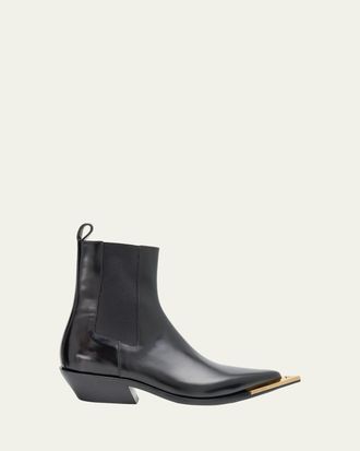 Versace Mens Arrow Calf Leather Chelsea Boots