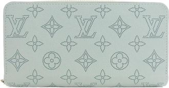 Louis Vuitton Light Blue Green Leather Long Wallet (Bi-Fold) (Pre-Owned)