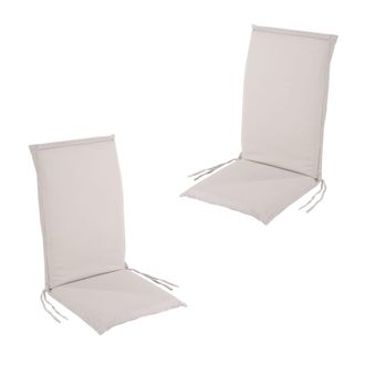 ED&Egrave;N JARD&Iacute; Pack de 2 cojines para sill&oacute;n de jard&iacute;n reclinable olefin crudo