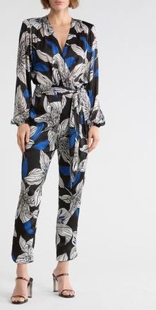 Ramy Brook Valery Jumpsuit in Black Lily Print at Nordstrom Rack, Size 00