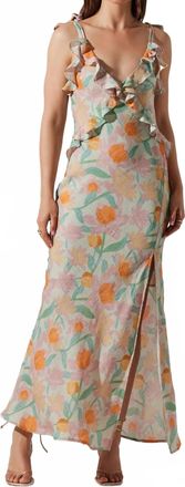 Astr Sorbae Floral Maxi Dress In Mint Pink Floral