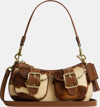 Coach Womens Ashton Shoulder Bag In Haircalf With Cow Print - Brown Leather - One Size