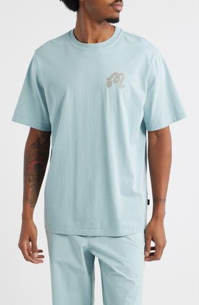 Malbon Golf Bermuda Hawk & Dove Graphic T-Shirt in Light Blue at Nordstrom, Size Xx-Large