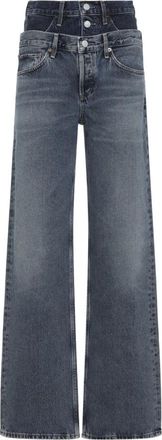 A Gold E Dames, Jeans, Blauw, Maat: W25 Katoen