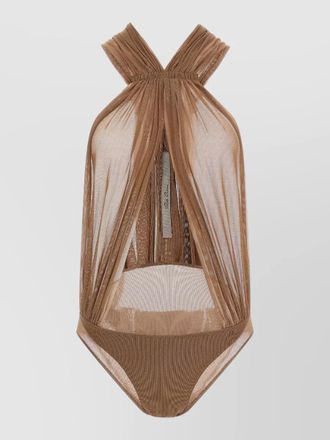 Rick Owens miami halter neck sheer ruched bodysuit