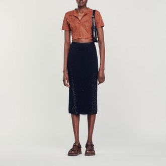 Sandro Falda midi sublimada con strass