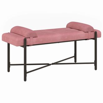 vidaXL Banco Con Botones Y Cojines Con Almohada Rosa 110 X 40 X 46 Cm Vidaxl