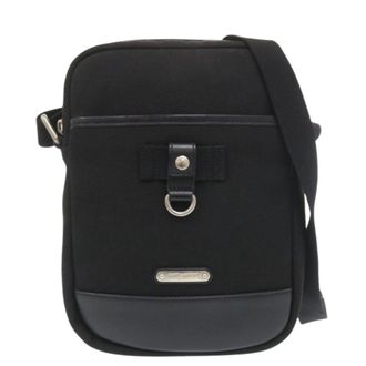 Saint Laurent Black Canvas Leather Shoulder Bag (Pre-Owned)