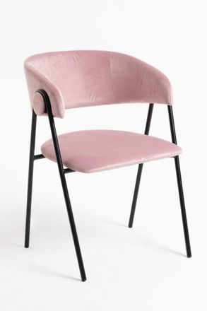 Regalos Miguel Sillas Comedor - Silla Mihu Black Terciopelo - Rosa