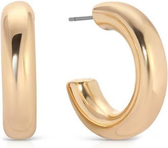Ettika Small Thick Classic Hoop Earrings in Gold at Nordstrom