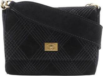 Chanel Pre-owned Su&egrave;de Schoudertas - Dames - Vintage Schoudertas - Zwart - ONE Size - Su&egrave;de - Vintage