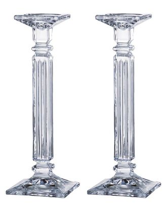 Barski Set of 2 Crystalline 14in Candlesticks