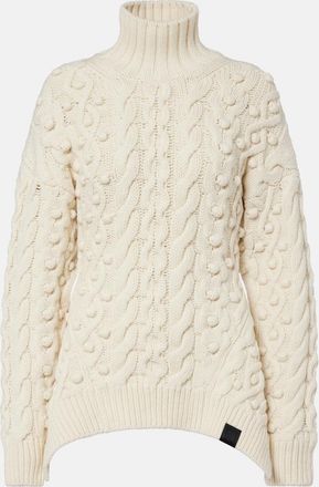 Stella McCartney Cable-knit draped wool turtleneck sweater