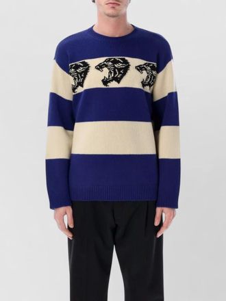 Valentino Garavani wool jacquard panther crew neck jumper