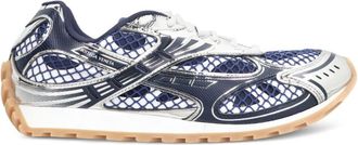 Bottega Veneta Navy Blue Round-Toe Sneakers