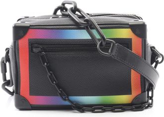 Louis Vuitton Black Multi-Color Taiga Leather Handbag Shoulder Bag (Pre-Owned)