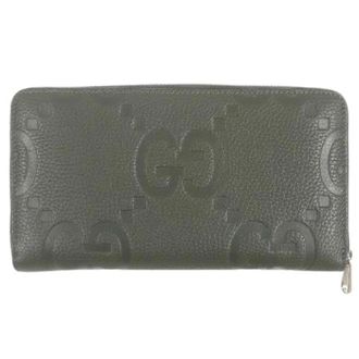 Gucci Pre-owned Jumbo GG Leren Lange Rits Portemonnee - Heren - Vintage Accessoires - Groen - ONE Size - Leer - Vintage